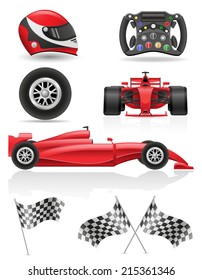 set racing icons vector illustration EPS 10 isolated on white background