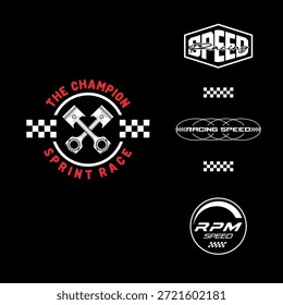 Conjunto de Plantilla de logotipo de carreras

