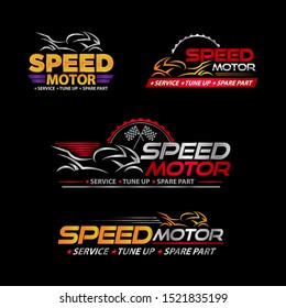 Set of racing motorcycle logo vector