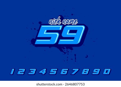 Set of racing number 59, start racing number, sport race number vector illustration EPS 10
