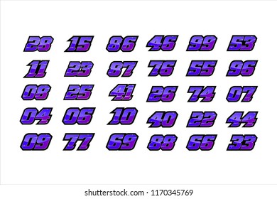 Set of racing number, start racing number, sport race number with halftone dots style vector illustration eps 10