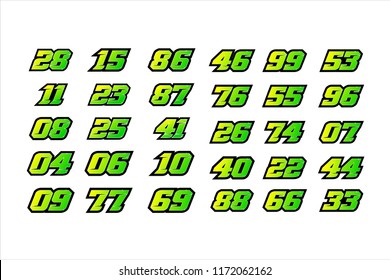 Set of racing number, start racing number, sport race number with halftone dots style vector illustration eps 10