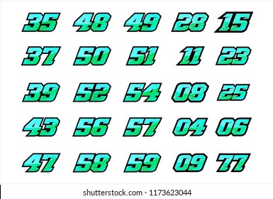 Racing Number Vectors Stock Vectors, Images & Vector Art | Shutterstock
