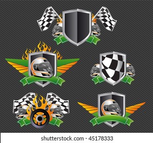 set of racing signs and symbols