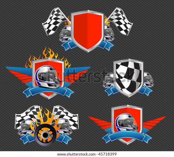 Set Racing Signs Symbols Stock Vector (Royalty Free) 45718399 ...