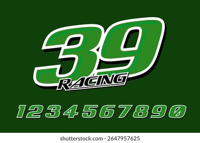 Set of racing sport race number 39 EPS 10
