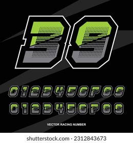 set of racing start race number sport vector illustration