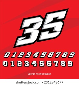 set of racing start race number sport vector illustration