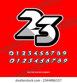 set of racing start race number sport vector illustration