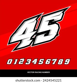 set of racing start race number sport vector illustration
