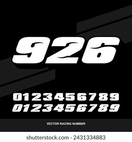 set of racing start race number sport vector illustration