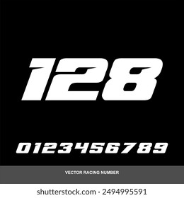 set of racing start race number sport vector illustration