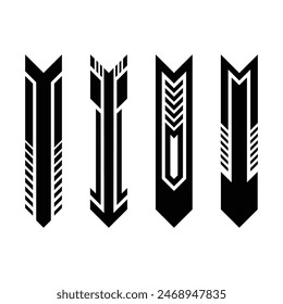 Set of racing style abstract geometric car wrap decals