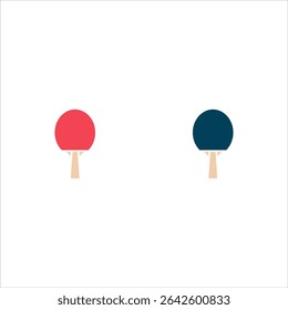 Set of rackets and ping pong ball. Table tennis game equipment. Isolated on white background. Vector.