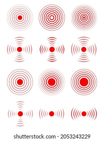 Set Of Radar Icon. Sonar Waves Icon. Vector Illustration