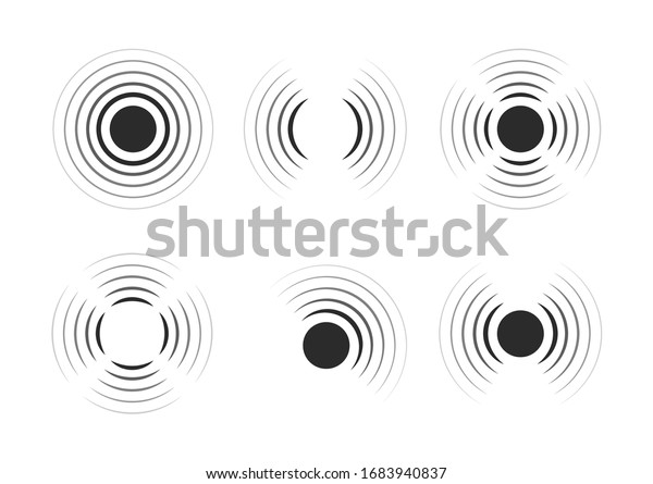 Set of radar icons. Sonar sound waves.\
Modern flat style vector\
illustration.