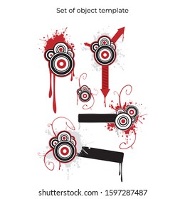 Set of radial splatter and splash paint layout vector