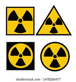 Set of Radiation Danger vector pictograms.Ionizing radiation hazard symbol
