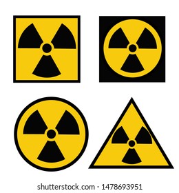 Set of Radiation Danger vector pictograms.Ionizing radiation hazard symbol