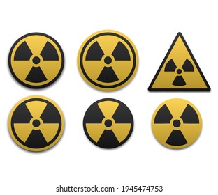 Set of radiation symbol. Radiation warning icon. Vector illustration. Eps 10.