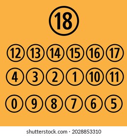 Set of Radical and number icons.
Editable eps 10  file.