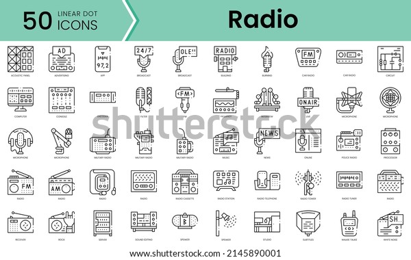 Set of radio icons. Line art style icons\
bundle. vector\
illustration