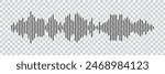 Set of radio Wave icon. Monochrome simple sound wave on transparent background. Vector sound wave icon. Music player sound bar. Record interface. Equalizer icon with soundwave line. used for mobile.