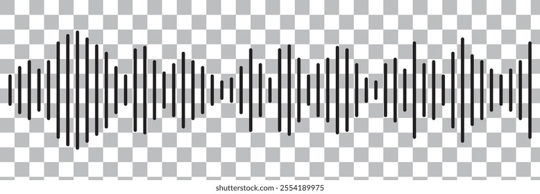 Set of radio Wave icon. Monochrome simple sound wave on transparent background. Vector sound wave icon. Music player sound bar. Record interface. Equalizer icon with soundwave line. used for mobile. 