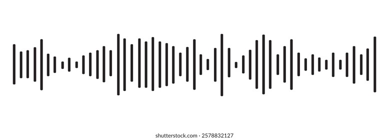 Set of radio Wave icon. Monochrome simple sound wave on transparent background. Vector sound wave icon. Music player sound bar. Record interface. Equalizer icon with soundwave line. used for mobile.