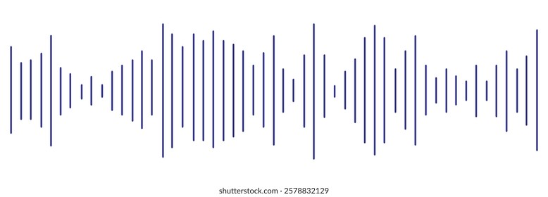 Set of radio Wave icon. Monochrome simple sound wave on transparent background. Vector sound wave icon. Music player sound bar. Record interface. Equalizer icon with soundwave line. used for mobile.