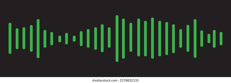Set of radio Wave icon. Monochrome simple sound wave on transparent background. Vector sound wave icon. Music player sound bar. Record interface. Equalizer icon with soundwave line. used for mobile.