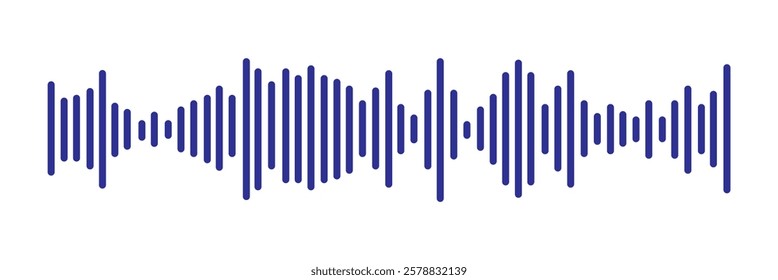Set of radio Wave icon. Monochrome simple sound wave on transparent background. Vector sound wave icon. Music player sound bar. Record interface. Equalizer icon with soundwave line. used for mobile.