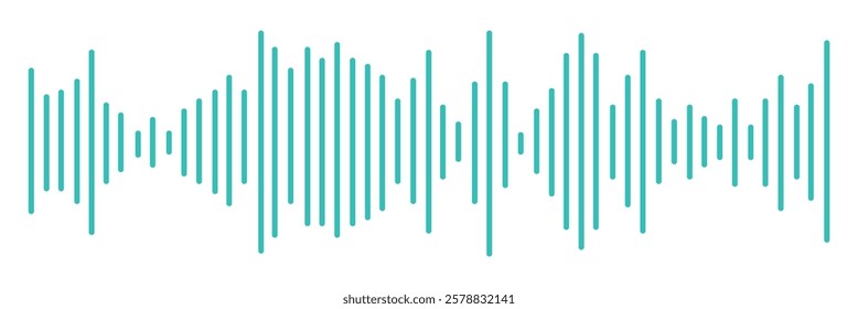 Set of radio Wave icon. Monochrome simple sound wave on transparent background. Vector sound wave icon. Music player sound bar. Record interface. Equalizer icon with soundwave line. used for mobile.