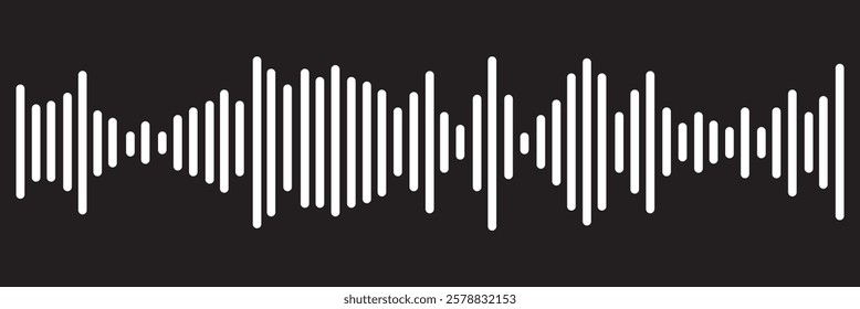 Set of radio Wave icon. Monochrome simple sound wave on transparent background. Vector sound wave icon. Music player sound bar. Record interface. Equalizer icon with soundwave line. used for mobile.