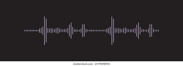 Set of radio Wave icon. Monochrome simple sound wave on transparent background. Vector sound wave icon. Music player sound bar. Record interface. Equalizer icon with soundwave line. used for mobile.