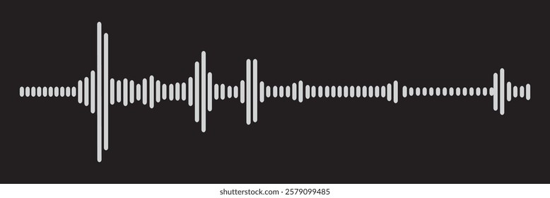 Set of radio Wave icon. Monochrome simple sound wave on transparent background. Vector sound wave icon. Music player sound bar. Record interface. Equalizer icon with soundwave line. used for mobile.