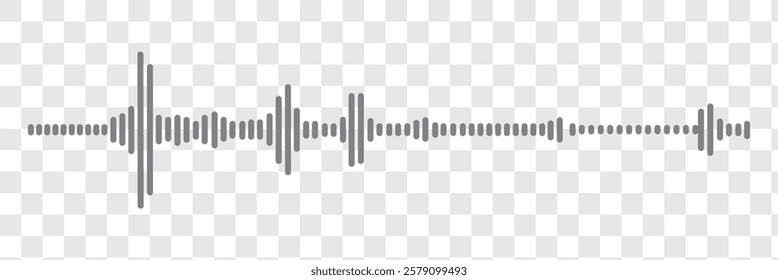 Set of radio Wave icon. Monochrome simple sound wave on transparent background. Vector sound wave icon. Music player sound bar. Record interface. Equalizer icon with soundwave line. used for mobile.