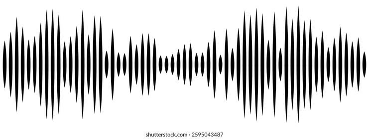Set of radio Wave icon. Monochrome simple sound wave on transparent background. Vector sound wave icon. Music player sound bar. Record interface. Equalizer icon with soundwave line. used for mobile. 