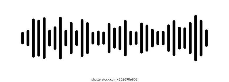 Set of radio Wave icon. Monochrome simple sound wave on transparent background. Vector sound wave icon. Music player sound bar. Record interface. Equalizer icon with soundwave line. used for mobile