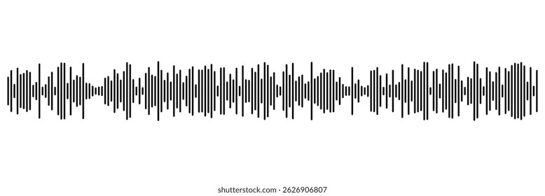 Set of radio Wave icon. Monochrome simple sound wave on transparent background. Vector sound wave icon. Music player sound bar. Record interface. Equalizer icon with soundwave line. used for mobile