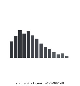 Set of radio Wave icon. Monochrome simple sound wave on transparent background. Vector sound wave icon. Music player sound bar. Record interface. Equalizer icon with soundwave line. used for mobile.