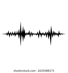 Set of radio Wave icon. Monochrome simple sound wave on transparent background. Vector sound wave icon. Music player sound bar. Record interface. Equalizer icon with soundwave line. used for mobile.