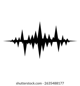 Set of radio Wave icon. Monochrome simple sound wave on transparent background. Vector sound wave icon. Music player sound bar. Record interface. Equalizer icon with soundwave line. used for mobile.