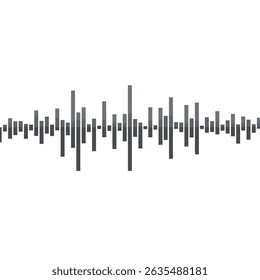 Set of radio Wave icon. Monochrome simple sound wave on transparent background. Vector sound wave icon. Music player sound bar. Record interface. Equalizer icon with soundwave line. used for mobile.