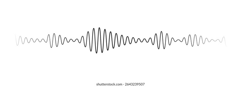 Set of radio Wave icon. Monochrome simple sound wave on transparent background. Vector sound wave icon. Music player sound bar. Record interface. Equalizer icon with soundwave line. used for mobile.