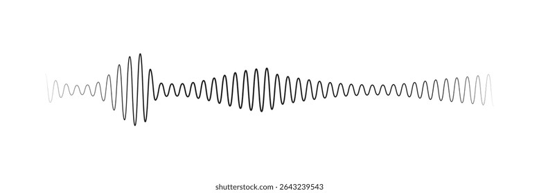 Set of radio Wave icon. Monochrome simple sound wave on transparent background. Vector sound wave icon. Music player sound bar. Record interface. Equalizer icon with soundwave line. used for mobile.