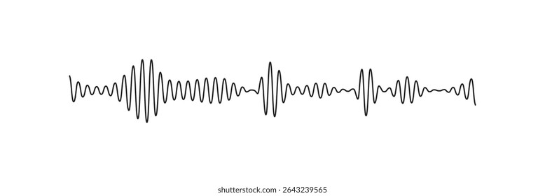 Set of radio Wave icon. Monochrome simple sound wave on transparent background. Vector sound wave icon. Music player sound bar. Record interface. Equalizer icon with soundwave line. used for mobile.