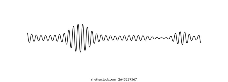 Conjunto do ícone de onda de rádio. Onda sonora monocromática simples sobre fundo transparente. Ícone de onda de som vetorial. Barra de som do player de música. Interface de registro. Ícone do equalizador com linha da onda sonora. usado para celular.