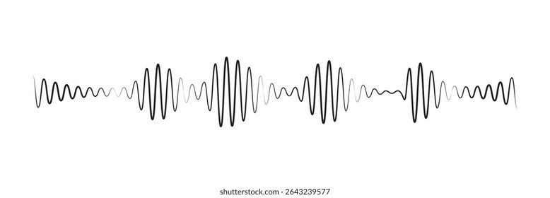 Set of radio Wave icon. Monochrome simple sound wave on transparent background. Vector sound wave icon. Music player sound bar. Record interface. Equalizer icon with soundwave line. used for mobile.