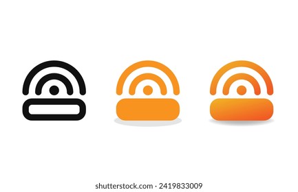 Set of Radio Wave icons. Simple sound wave in linear, flat and gradient style. Vector EPS 10